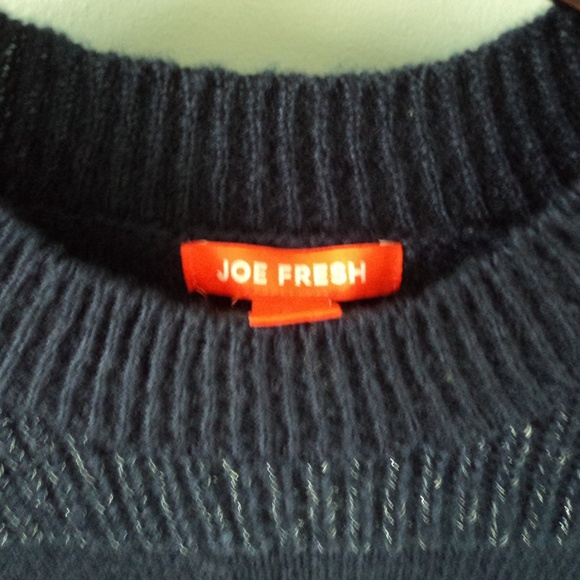 Joe Fresh Long Length Sparkle Neckline Knit Sweater - Picture 3 of 3